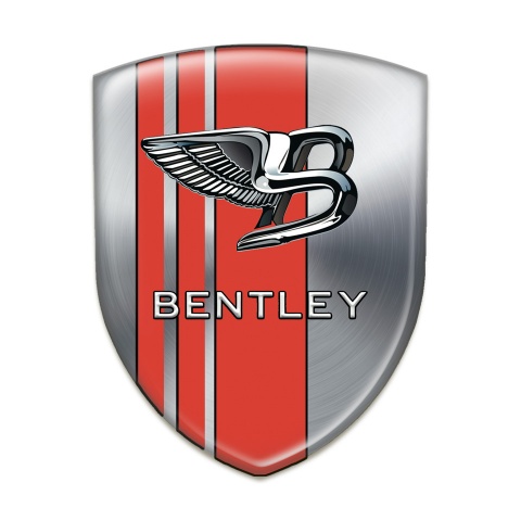 Bentley Domed Emblem Silver Red Version 