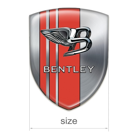 Bentley Domed Emblem Silver Red Version 