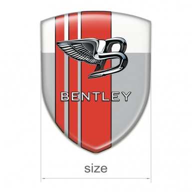Bentley Car Interior Badge Gray White Version with Red Lines 