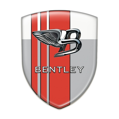 Bentley Car Interior Badge Gray White Version with Red Lines 