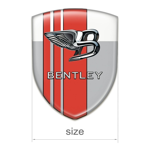 Bentley Car Interior Badge Gray White Version with Red Lines 