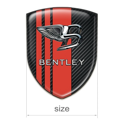 Bentley Silicone Car Decal Badge Black carbbon with Red Lines Version 