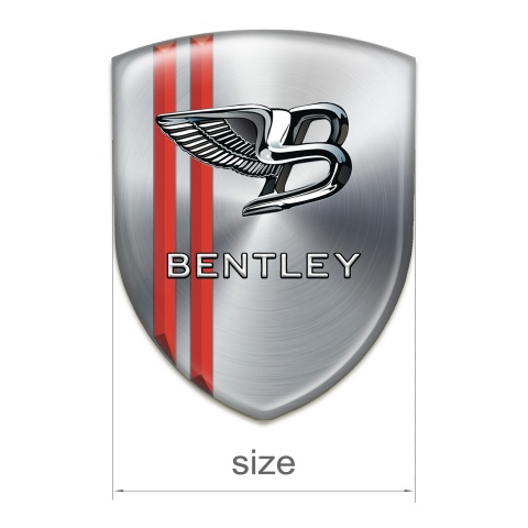 Bentley Auto Emblem Silver Print with Red Stripes Version 