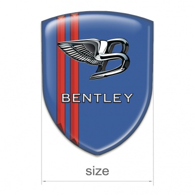 Bentley Emblem Badge Logo Blue Print with Red Stripes Version 