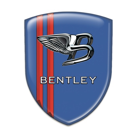 Bentley Emblem Badge Logo Blue Print with Red Stripes Version 
