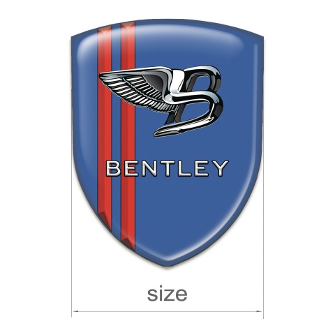 Bentley Emblem Badge Logo Blue Print with Red Stripes Version 