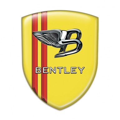 Bentley Logo Emblem Yellow Print with red Stripes Version 