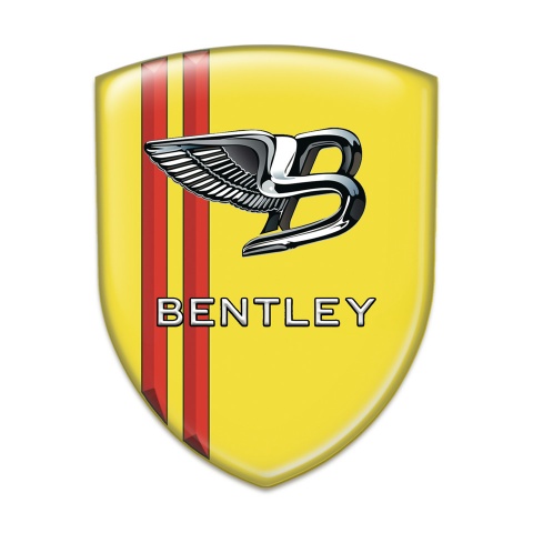 Bentley Logo Emblem Yellow Print with red Stripes Version 