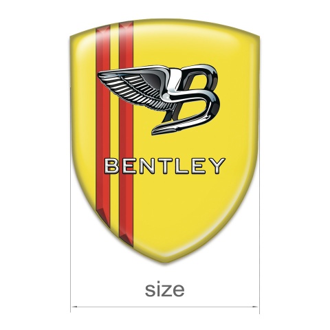 Bentley Logo Emblem Yellow Print with red Stripes Version 
