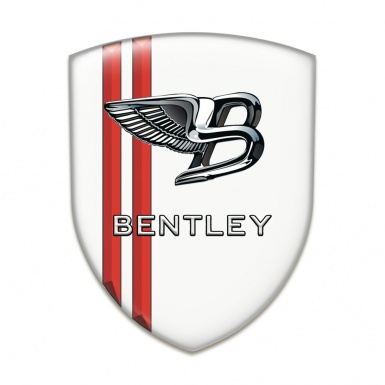 Bentley Tuning Emblem White Print with Red Stripes Version 