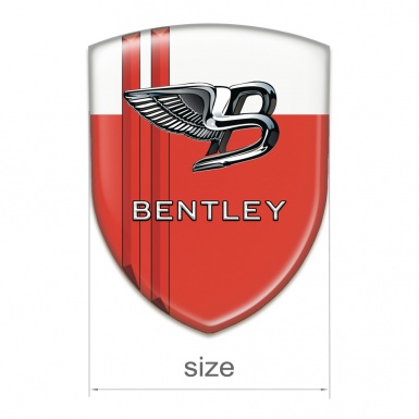 Bentley Domed Emblem Red White with Red Stripes Type 