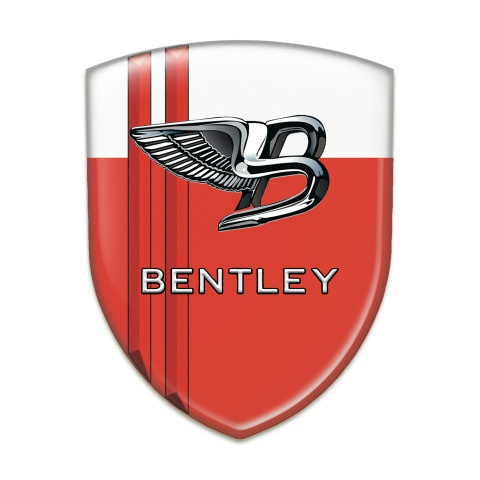 Bentley Domed Emblem Red White with Red Stripes Type 