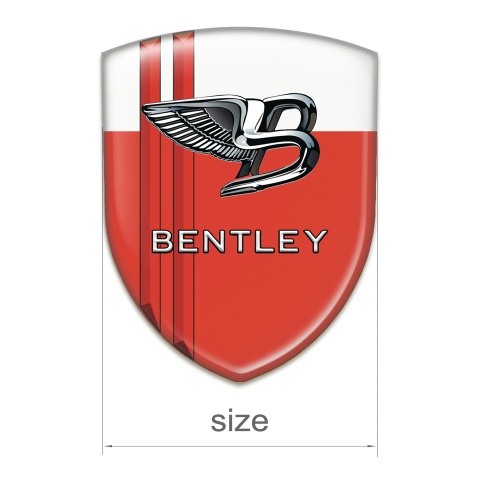 Bentley Domed Emblem Red White with Red Stripes Type 