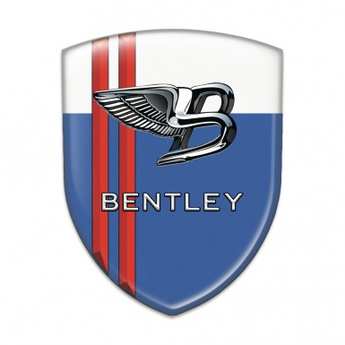 Bentley Silicone Emblem Blue White with Red Strypes Type 