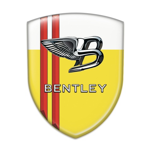 Bentley Resin Sticker Yellow White with Red Stripes Type 