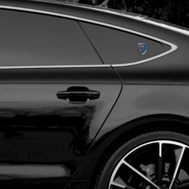 Bentley Emblem Exterior navy Blue carbon with Red Stripes type 