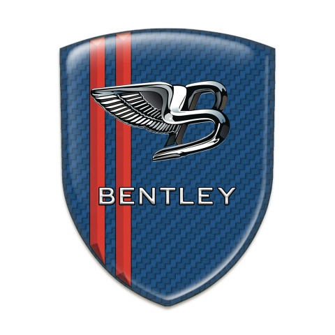 Bentley Emblem Exterior navy Blue carbon with Red Stripes type 