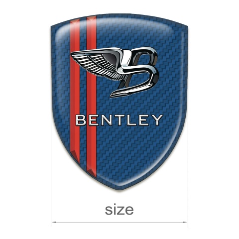Bentley Emblem Exterior navy Blue carbon with Red Stripes type 
