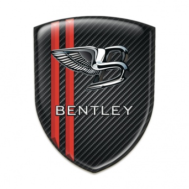 Bentley Car Accessories Badge Dark carbon with Red Stripes Type 