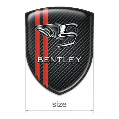 Bentley Car Accessories Badge Dark carbon with Red Stripes Type 