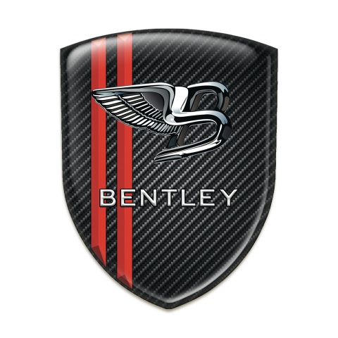 Bentley Car Accessories Badge Dark carbon with Red Stripes Type 