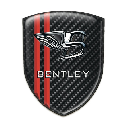 Bentley Car Interior Badge Black Fibers with Red Stripes Type 