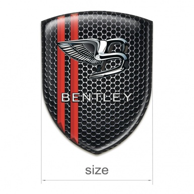 Bentley Auto Emblem Perforated Steel with Red Stripes Type 