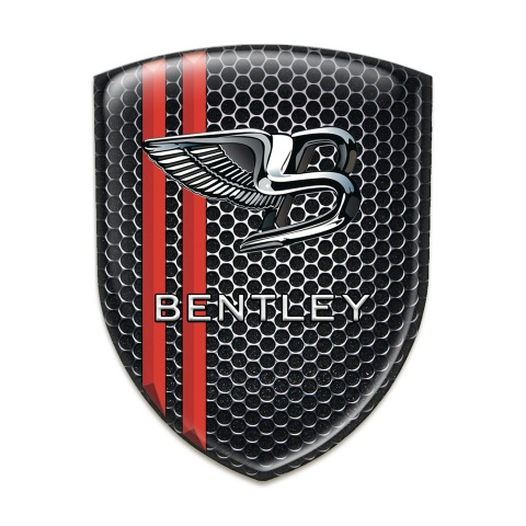 Bentley Auto Emblem Perforated Steel with Red Stripes Type 