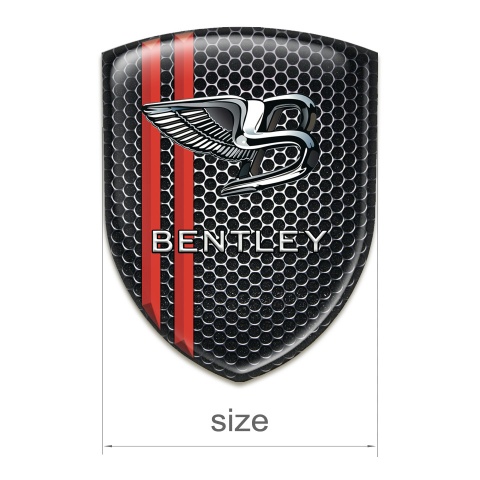 Bentley Auto Emblem Perforated Steel with Red Stripes Type 