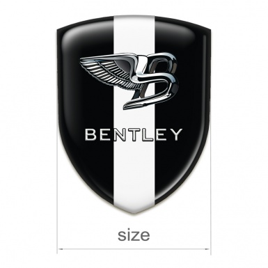 Bentley Emblem Badge Logo Black with White band Type 