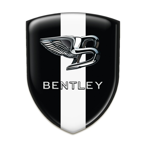 Bentley Emblem Badge Logo Black with White band Type 
