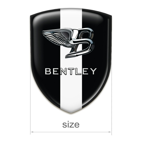 Bentley Emblem Badge Logo Black with White band Type 