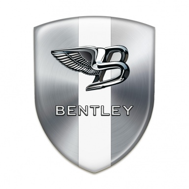 Bentley Logo Emblem Silver with White Band Type 