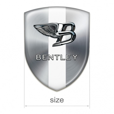 Bentley Logo Emblem Silver with White Band Type 