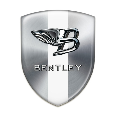 Bentley Logo Emblem Silver with White Band Type 
