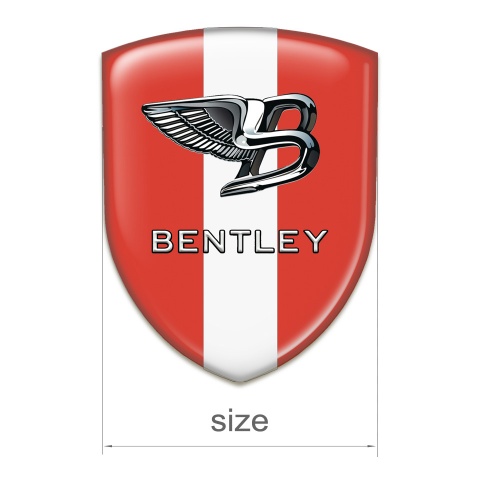 Bentley Self Adhesive Emblem Logo Red With White band Type 