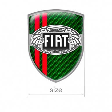 Fiat Silicone Sticker Emblem Green Carbon Old Logo, Domed Emblems, Stickers