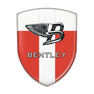 Bentley 3D Gel Emblem Red White with White Band Type 