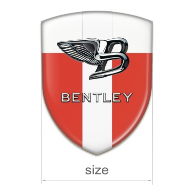 Bentley 3D Gel Emblem Red White with White Band Type 