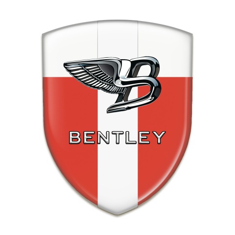 Bentley 3D Gel Emblem Red White with White Band Type 