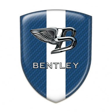 Bentley Car Accessories Badge Navy Blue carbon with White band Type 