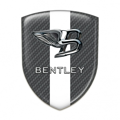 Bentley Self Adhesive Car logo Emblem Carbon With White Band Style 