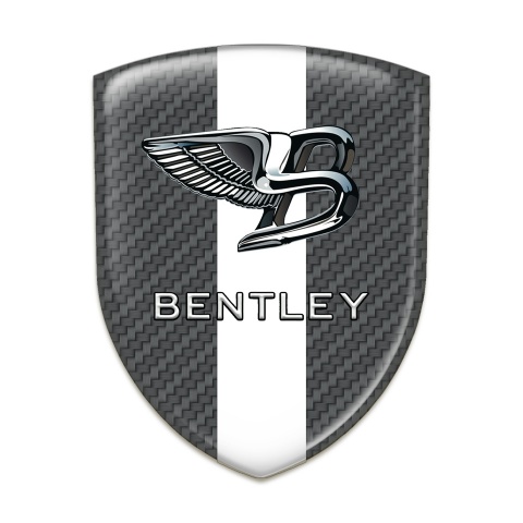 Bentley Self Adhesive Car logo Emblem Carbon With White Band Style 