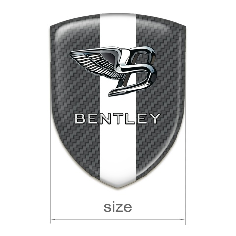 Bentley Self Adhesive Car logo Emblem Carbon With White Band Style 