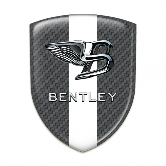 Bentley Self Adhesive Car logo Emblem Carbon With White Band Style 