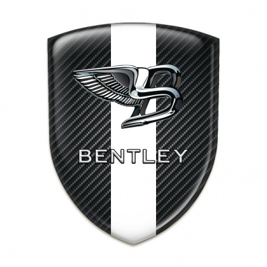 Bentley Silicone Car Decal Badge dark Carbon with White Band style 