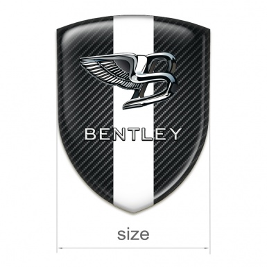 Bentley Silicone Car Decal Badge dark Carbon with White Band style 