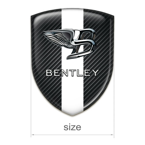 Bentley Silicone Car Decal Badge dark Carbon with White Band style 
