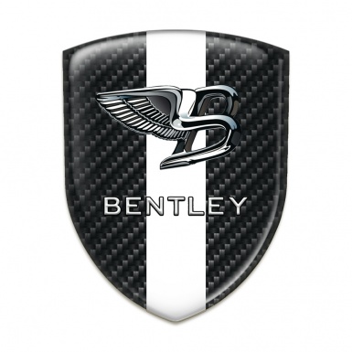 Bentley Emblem Badge Logo Black Fibers White Band Style 