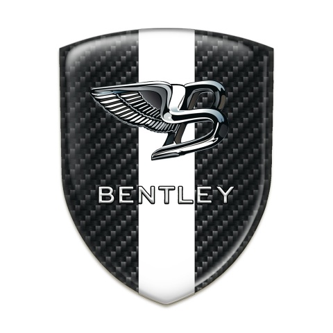 Bentley Emblem Badge Logo Black Fibers White Band Style 